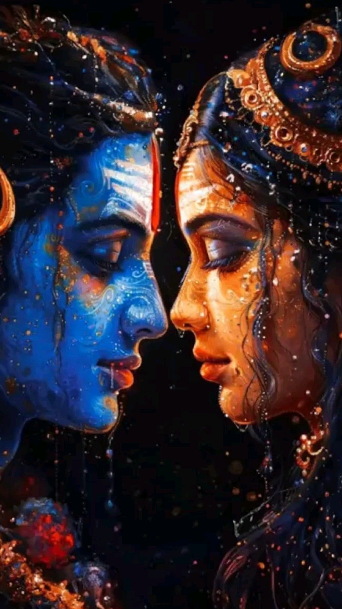 Shiva and Parvati cosmic divine couple