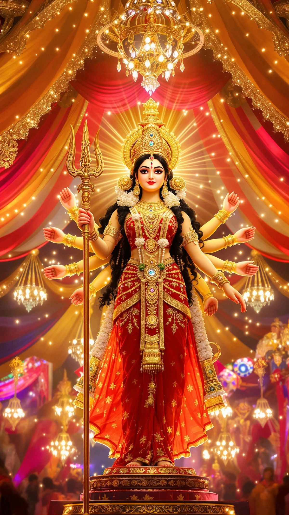 Goddess Parvati with eight arms