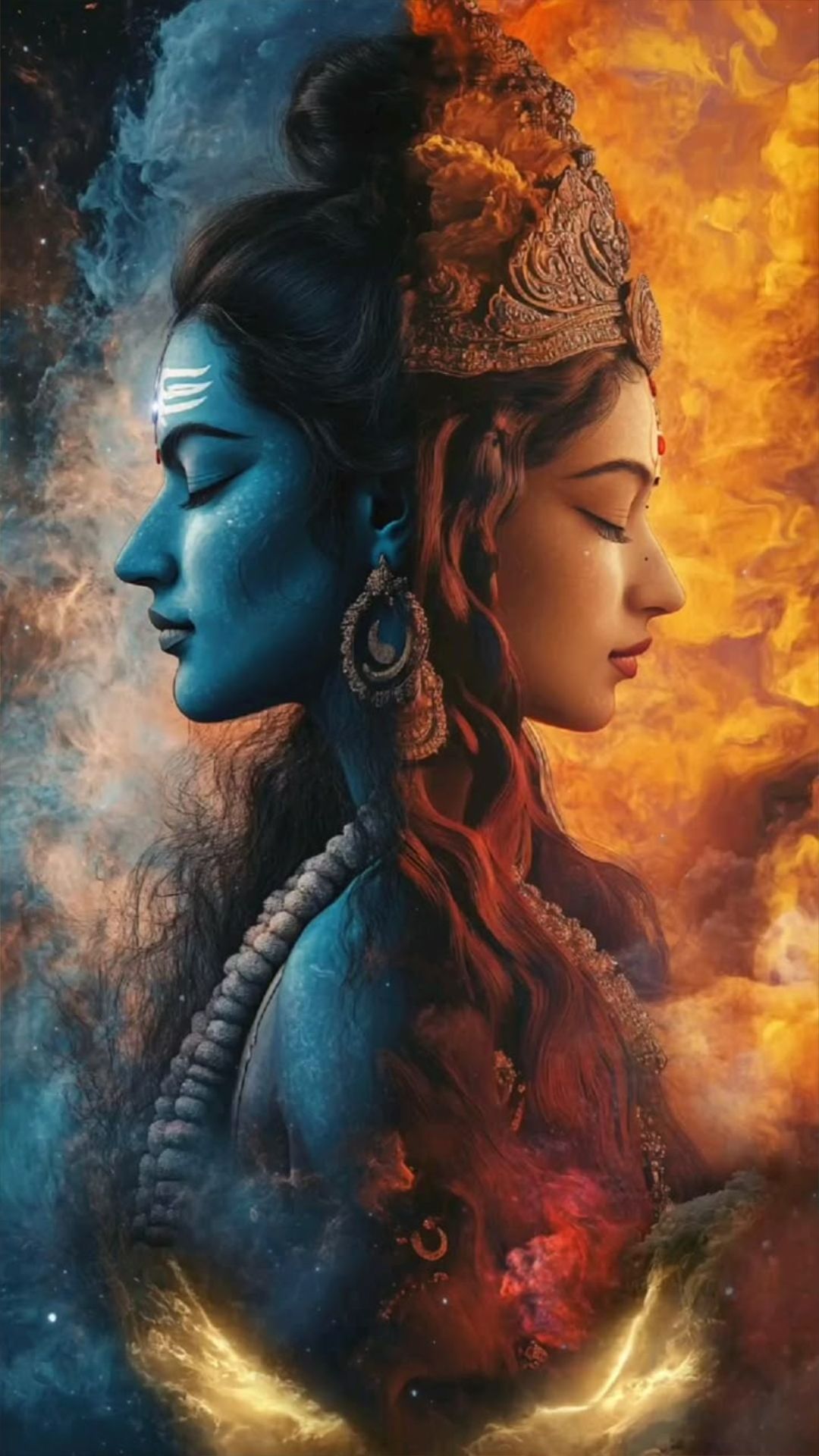 Shiva Parvati Ardhanarishvara divine union