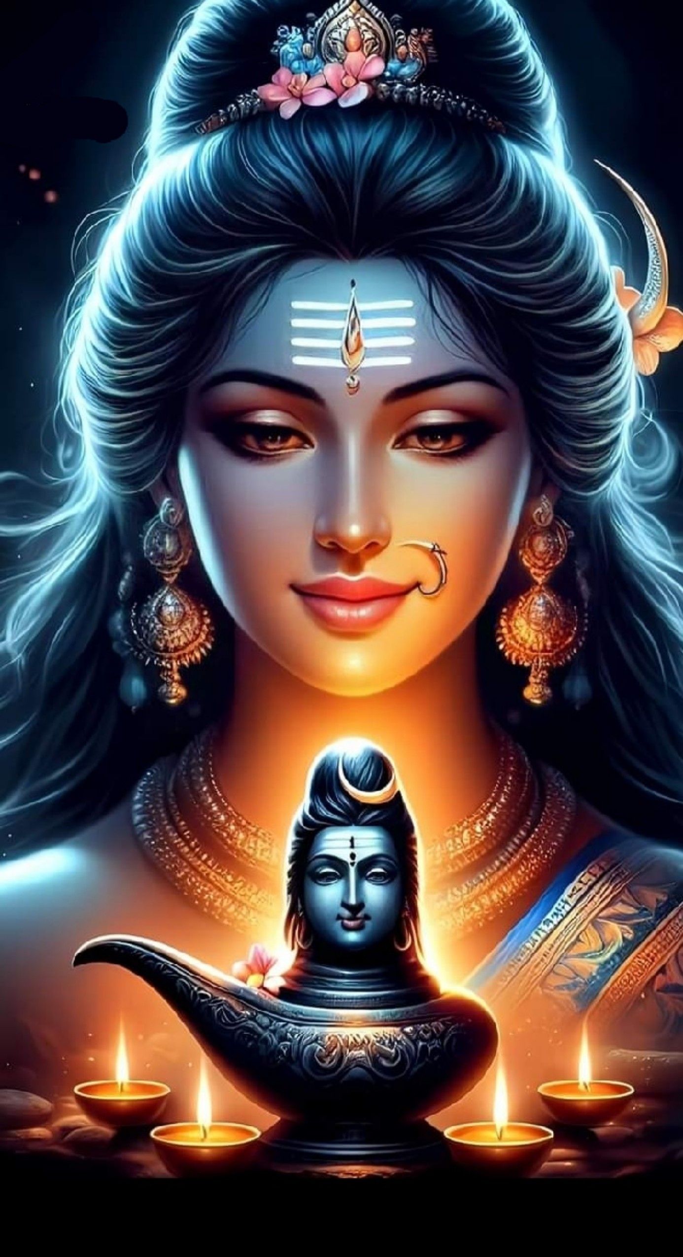Parvati Maa with Shiva Lingam wallpaper