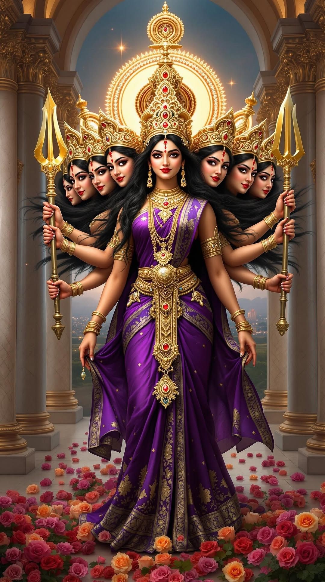 Powerful Parvati Maa with multiple arms