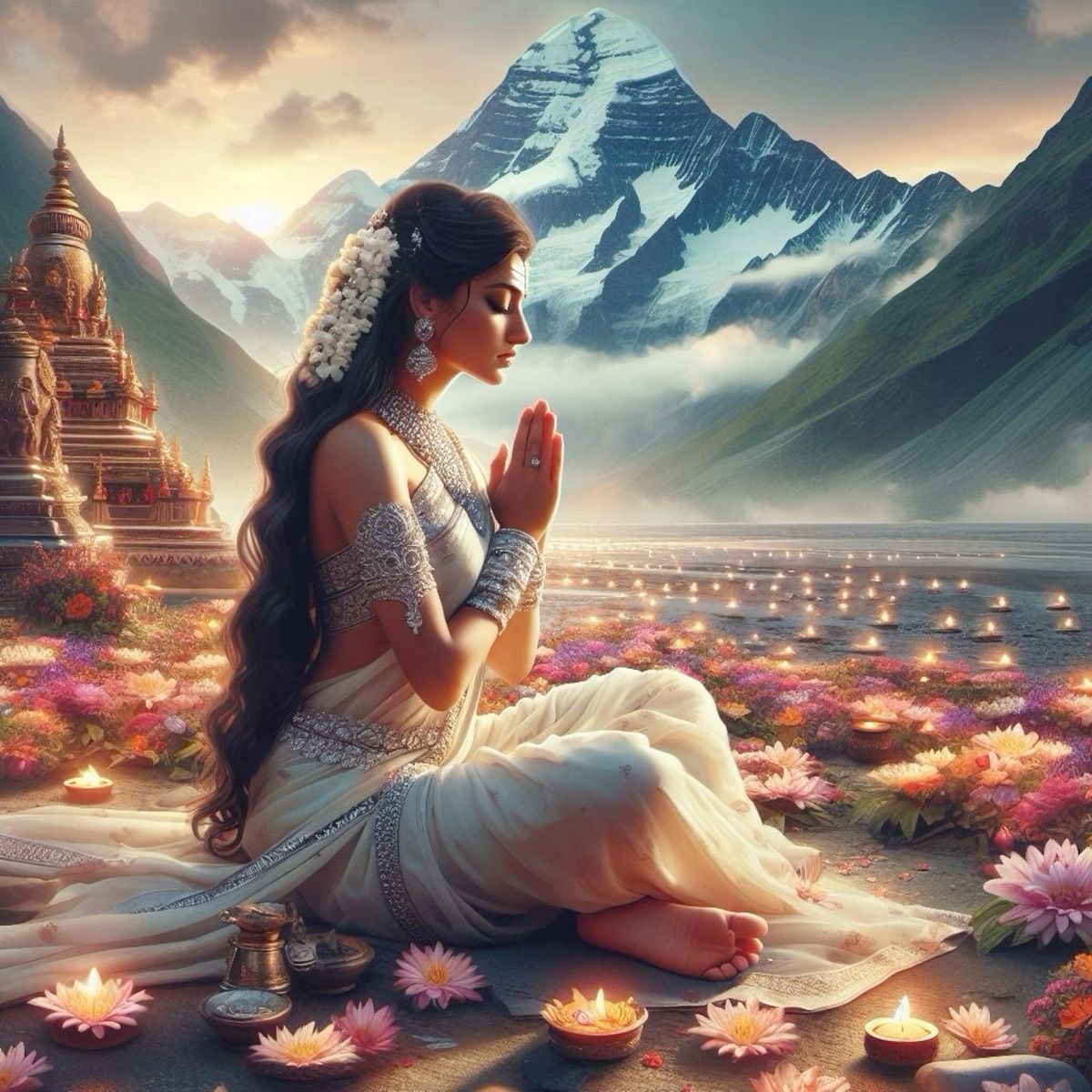 Parvati Maa amidst Himalayan mountains
