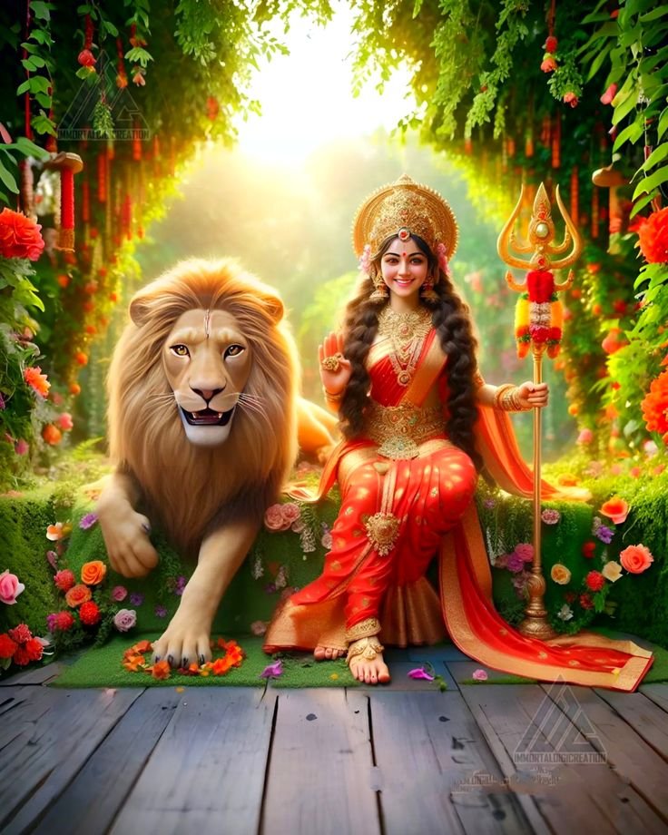 Parvati Maa with her lion vahana