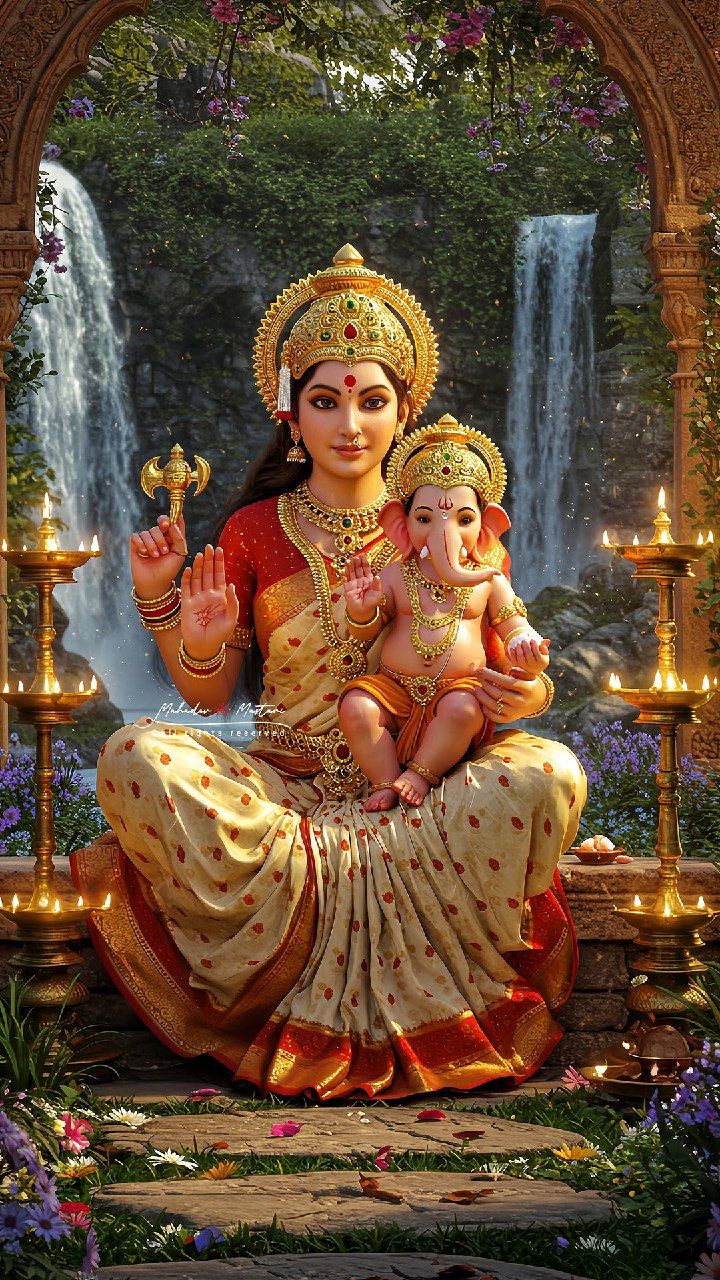 Parvati Maa with baby Ganesha