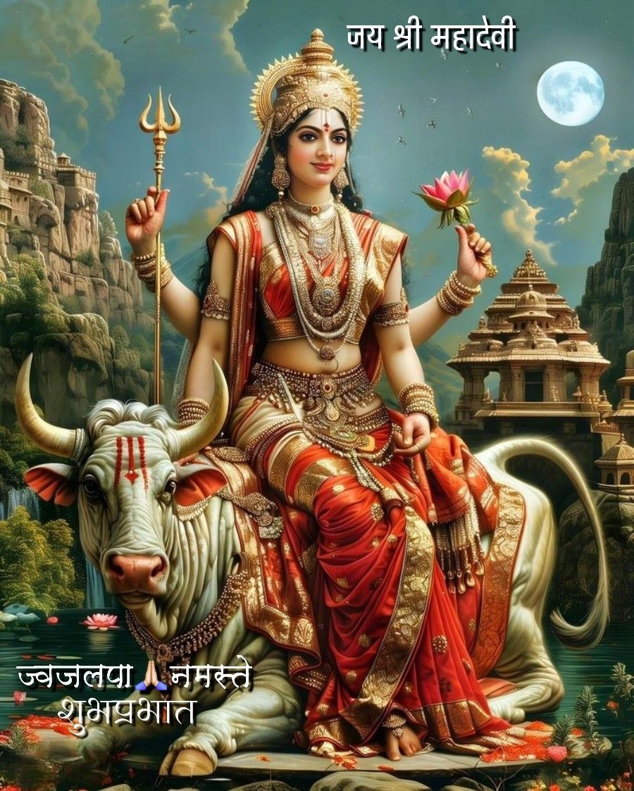 Parvati Maa riding Nandi the bull