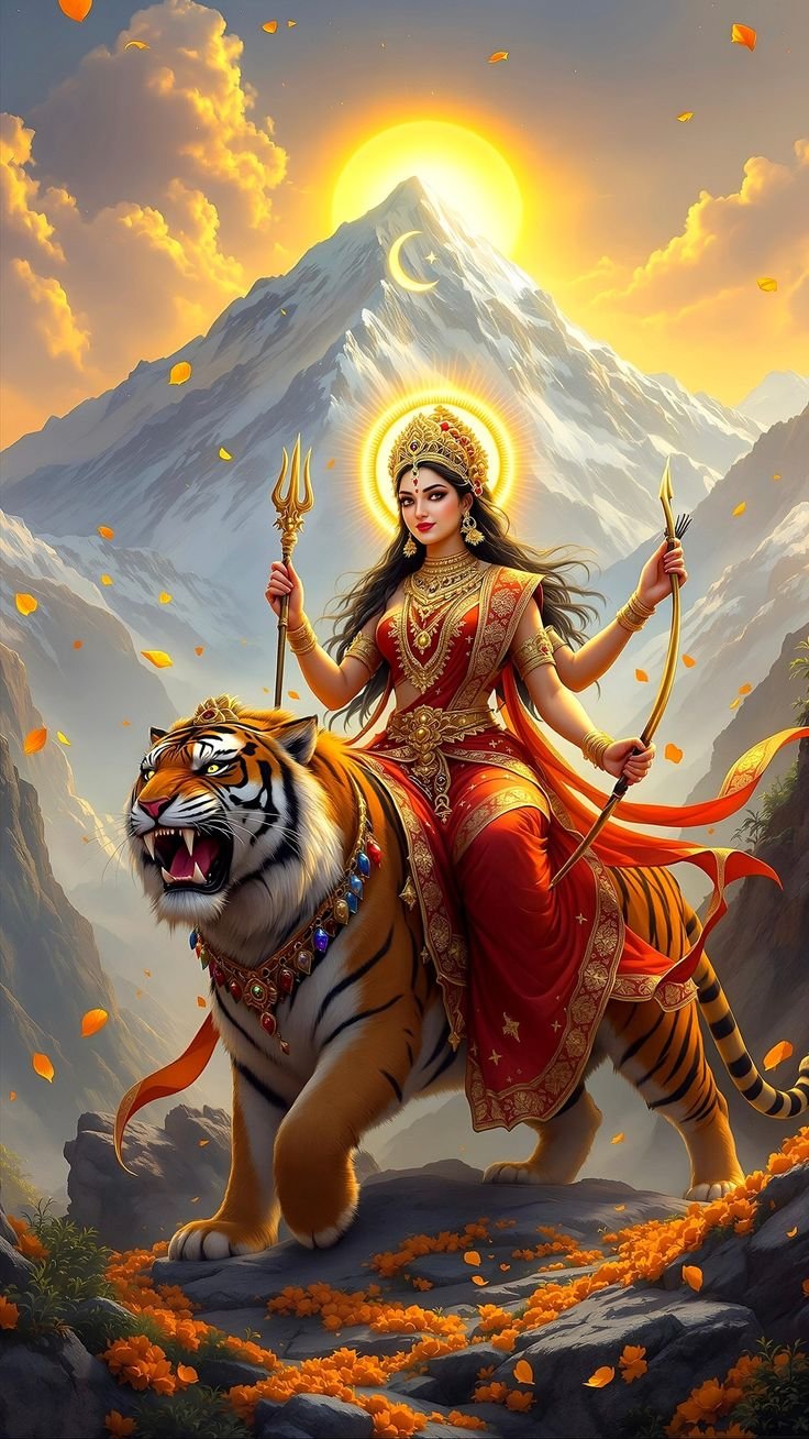 Parvati Maa riding a Bengal tiger