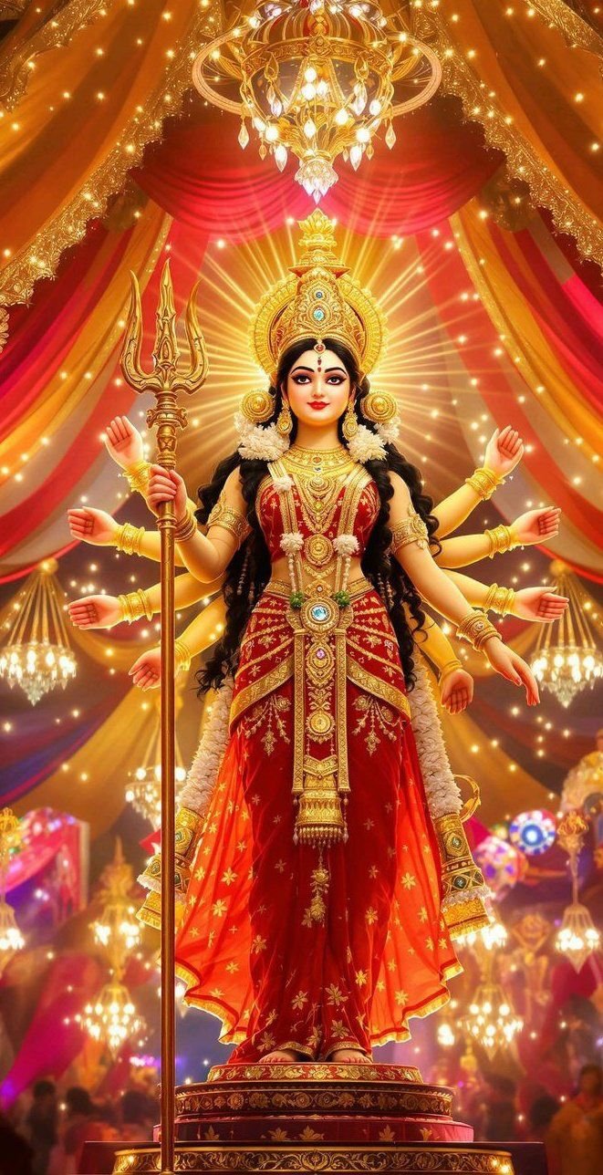 Goddess Parvati radiating divine power.
