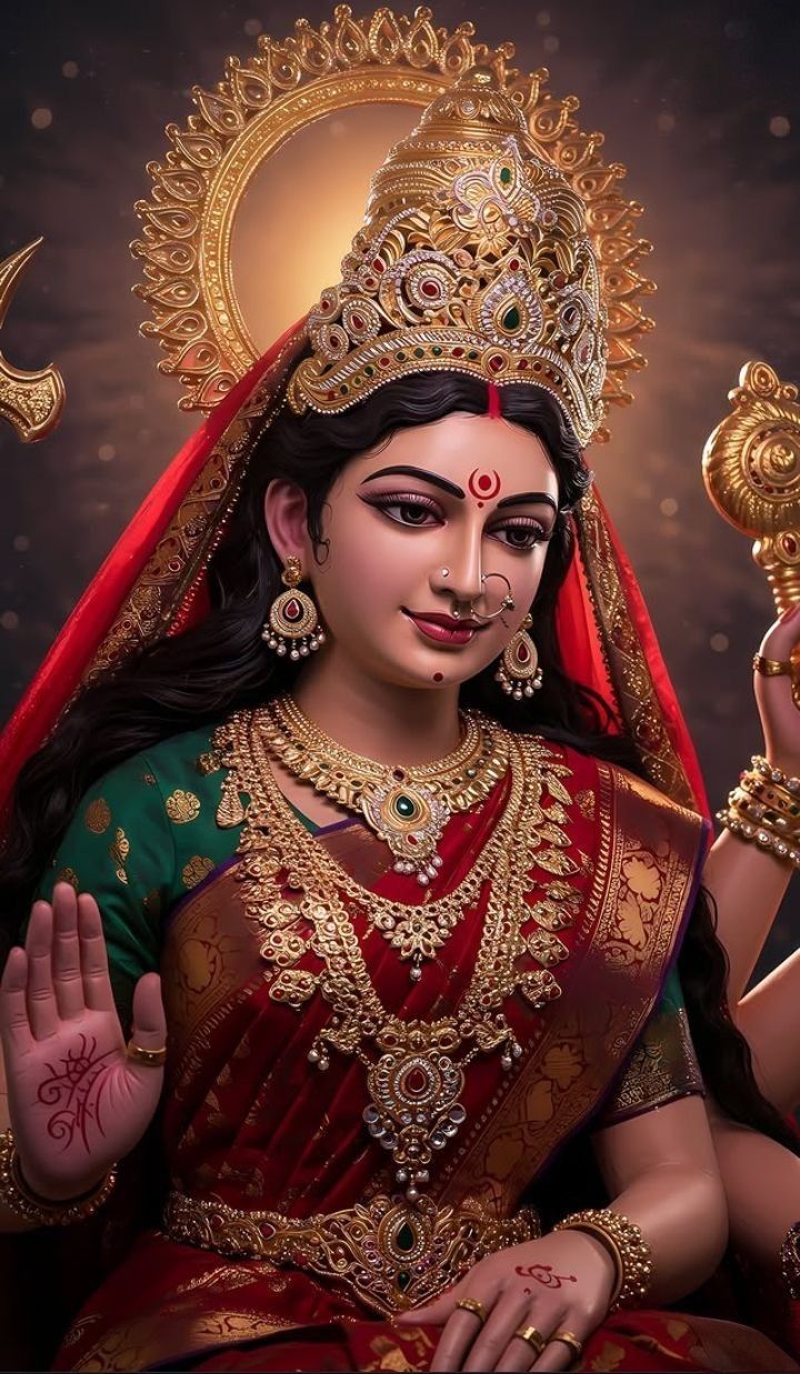Beautiful Parvati Maa blessing devotee