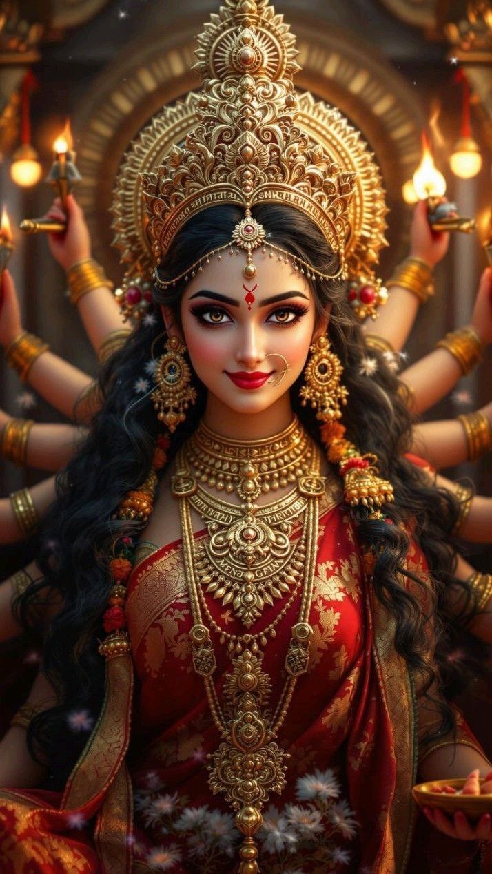Goddess Parvati radiating divine power.