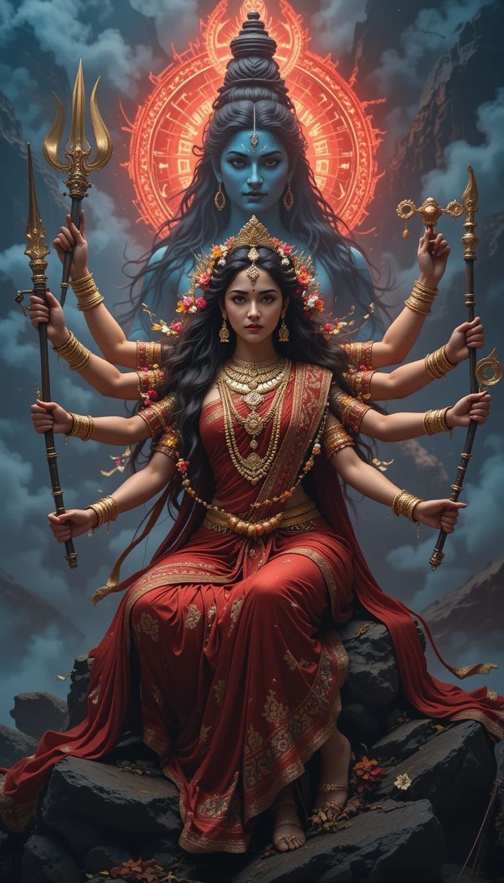 Devi Parvati in a radiant divine form