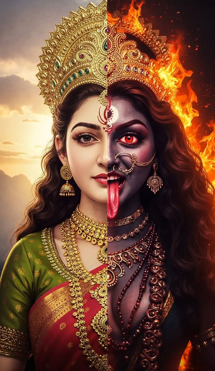 Devi Parvati dual form, fierce goddess