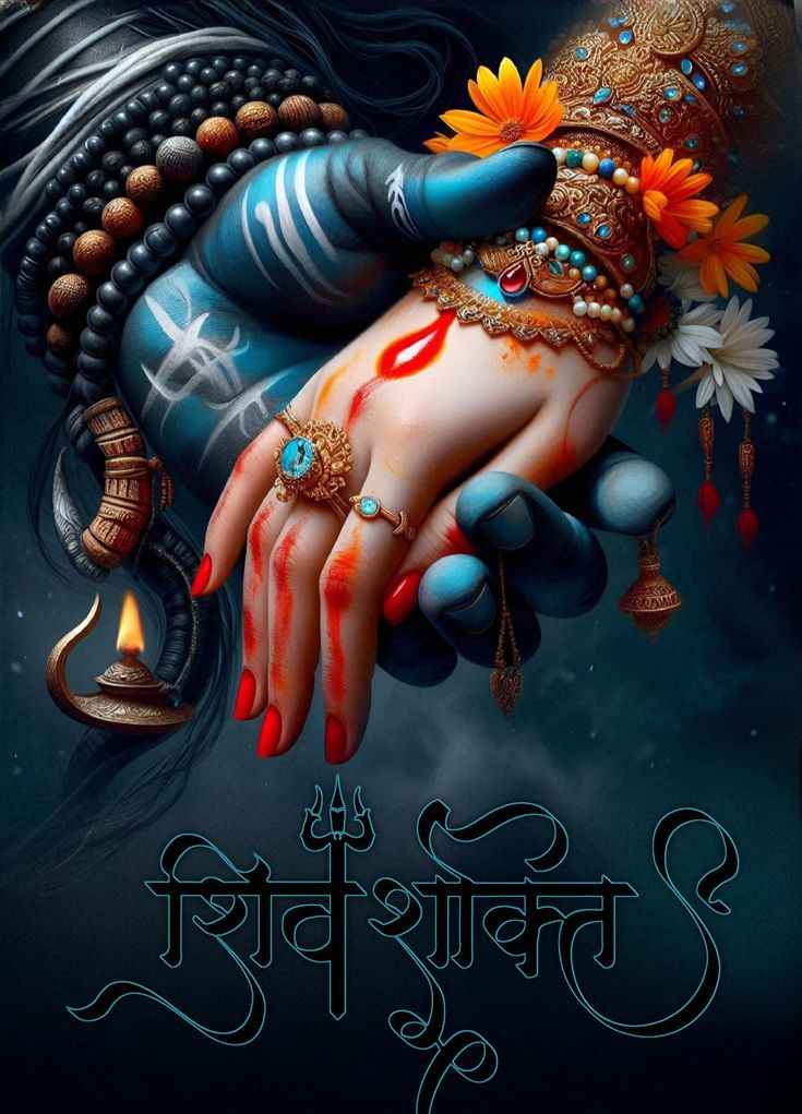Parvati Maa\'s hands adorned with jewelry
