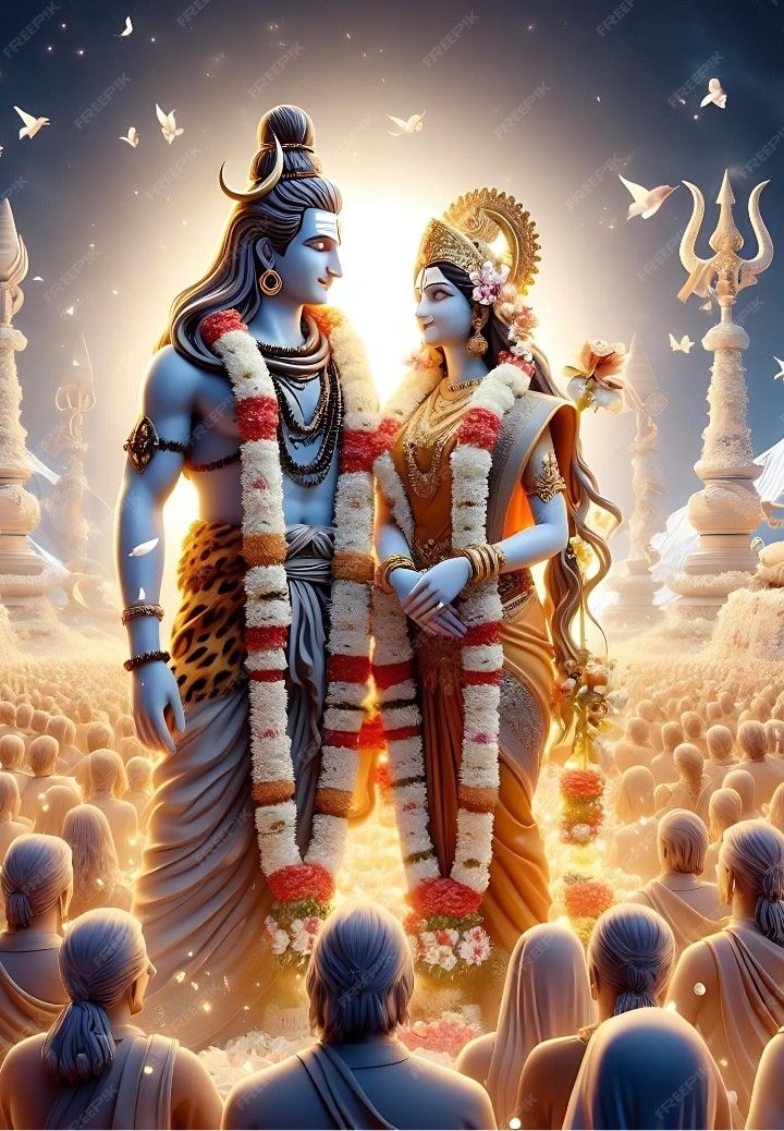 Shiva and Parvati in divine embrace