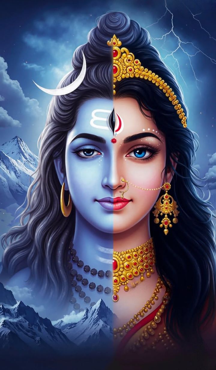 Parvati Maa in Ardhanarishvara form