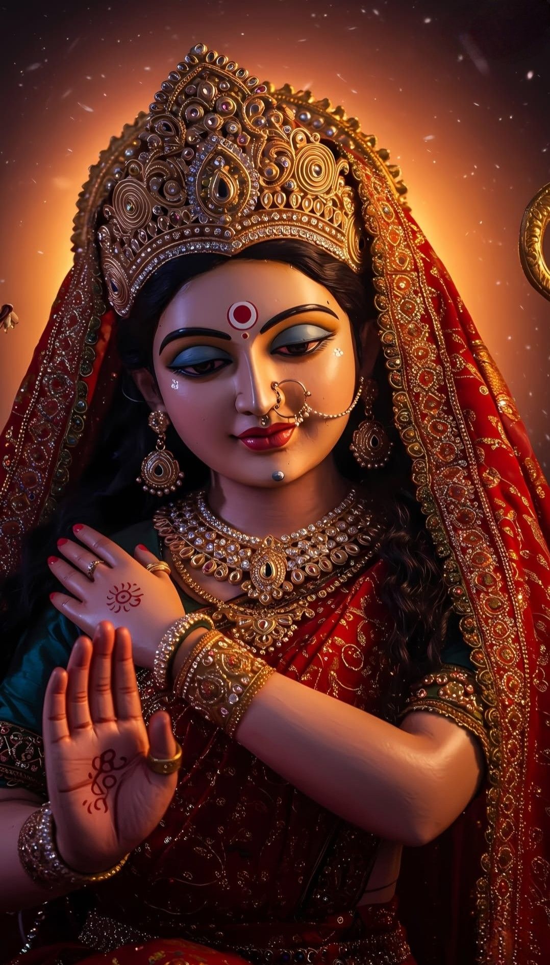 Divine Parvati Maa close-up portrait