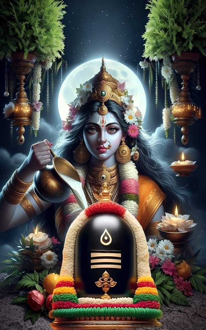 Parvati Maa under the moonlight.