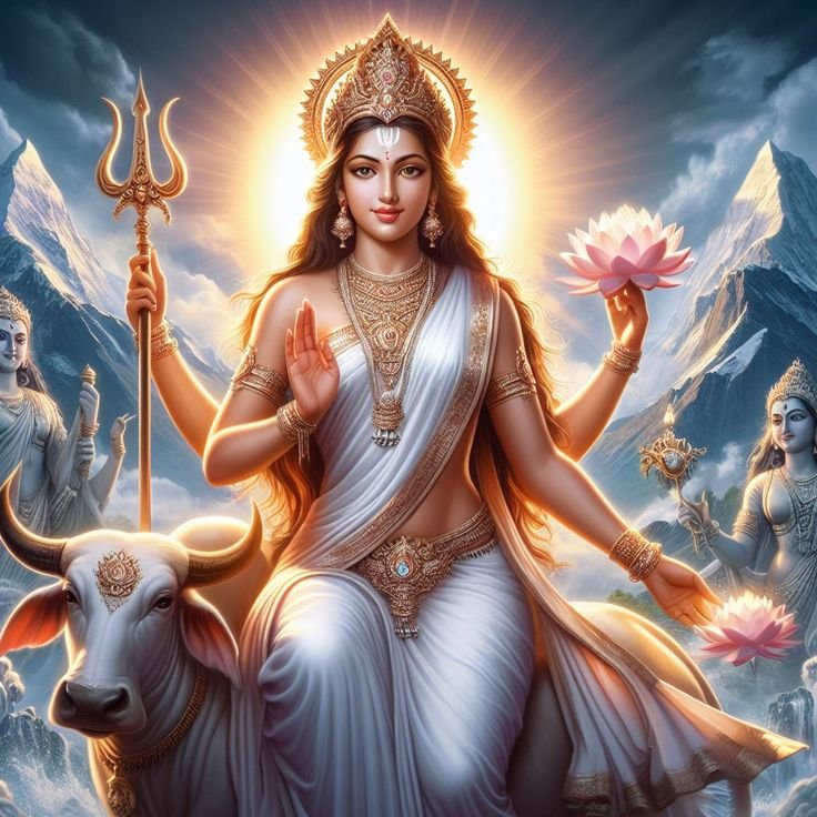 Parvati Maa on Nandi bull wallpaper