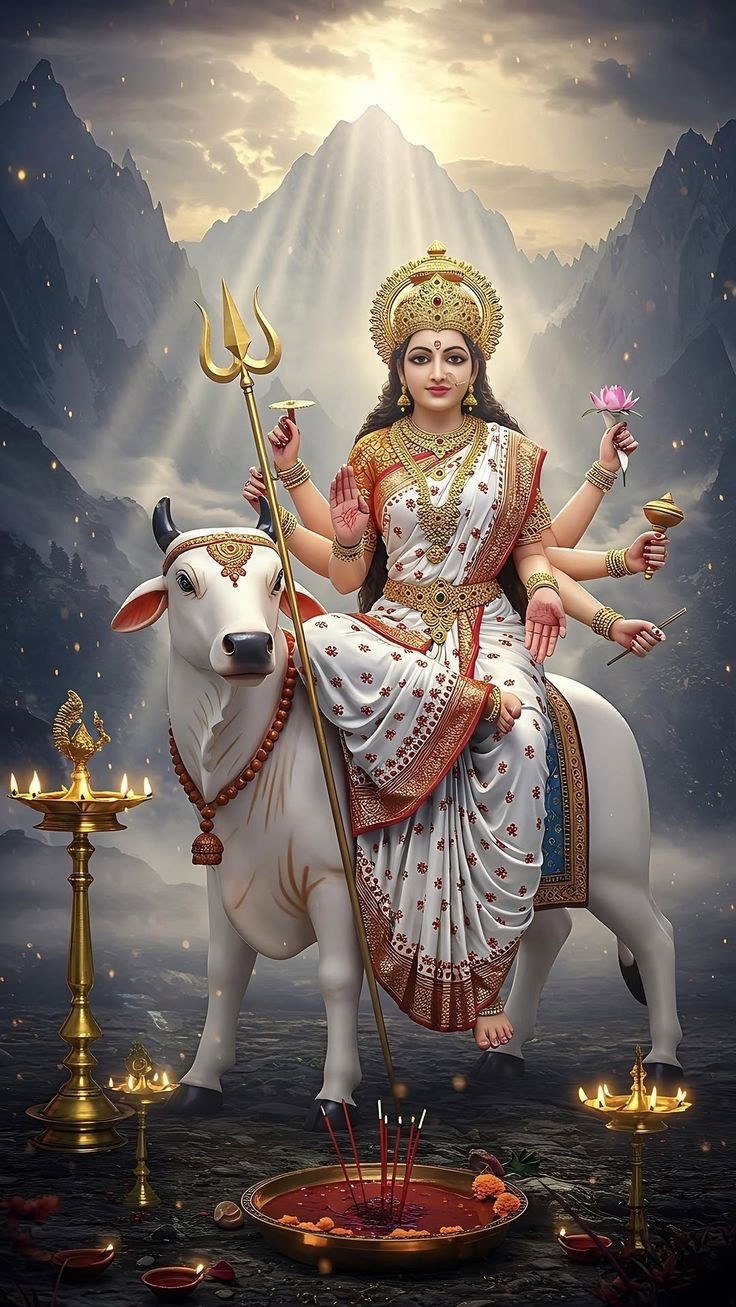 Parvati Maa riding Nandi the bull