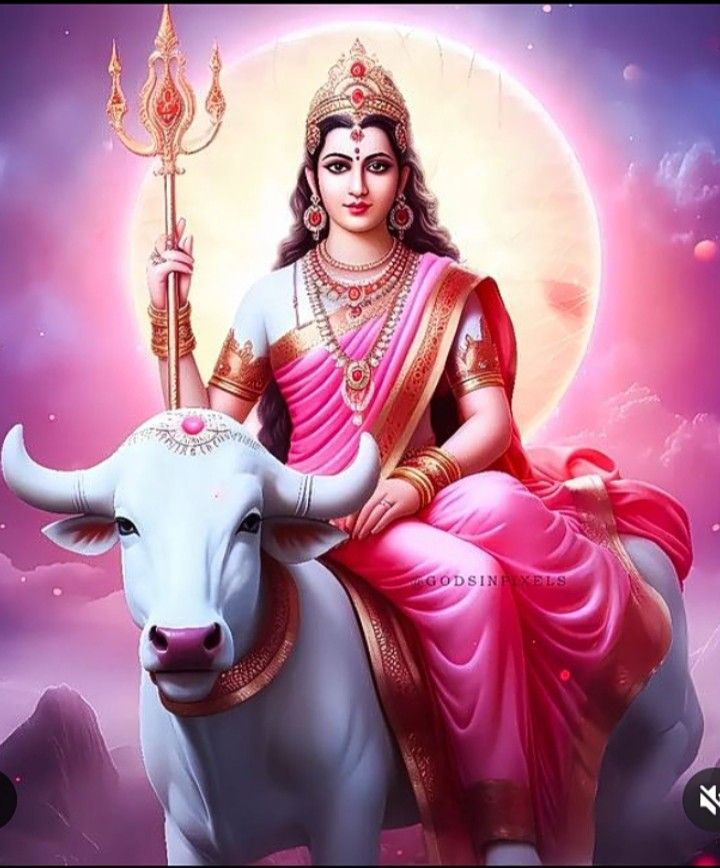 Parvati Maa riding Nandi the bull