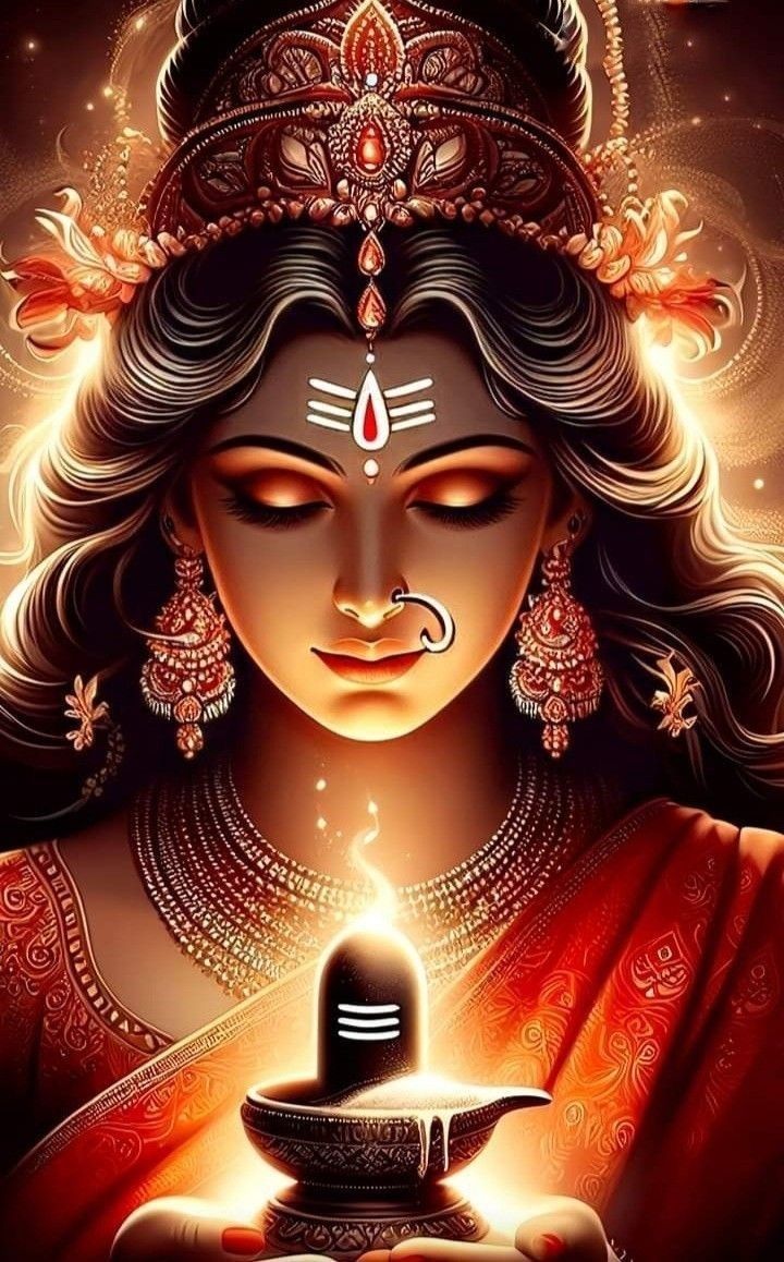Parvati Maa holding Shiva Lingam