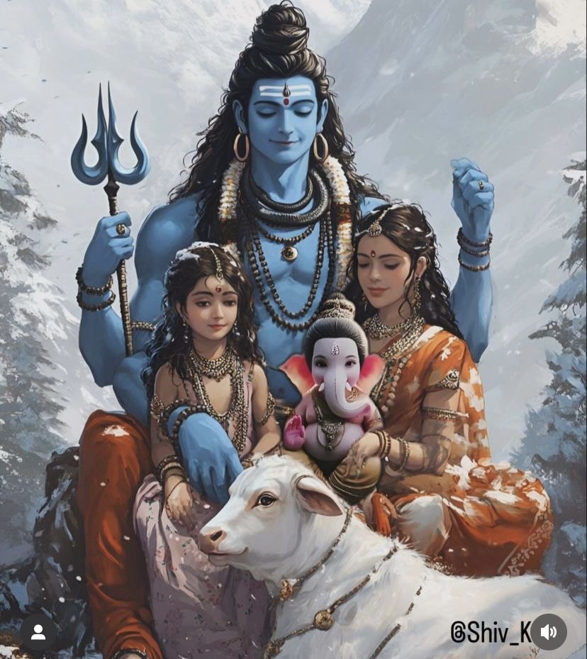 Shiva with Parvati, Ganesha, and Kartikeya