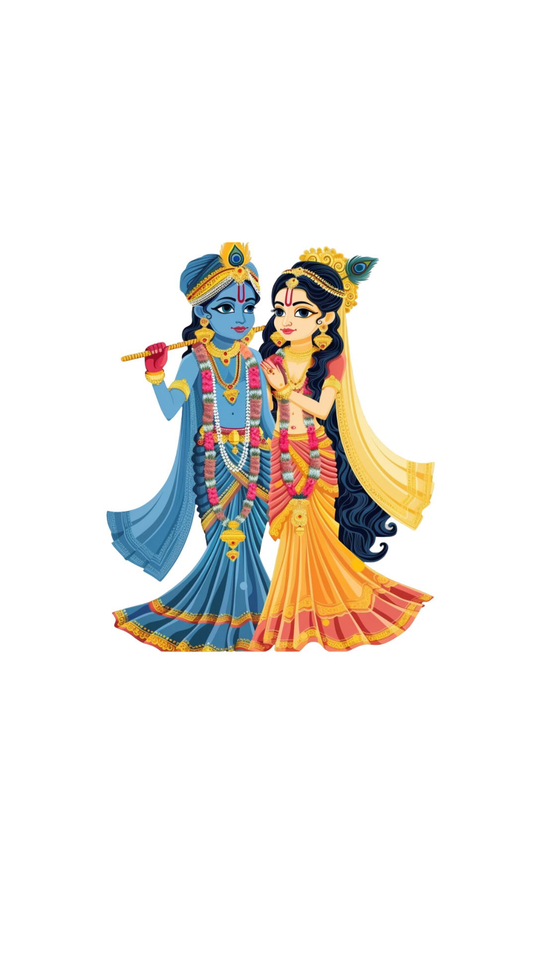 Radha Krishna divine couple illustration