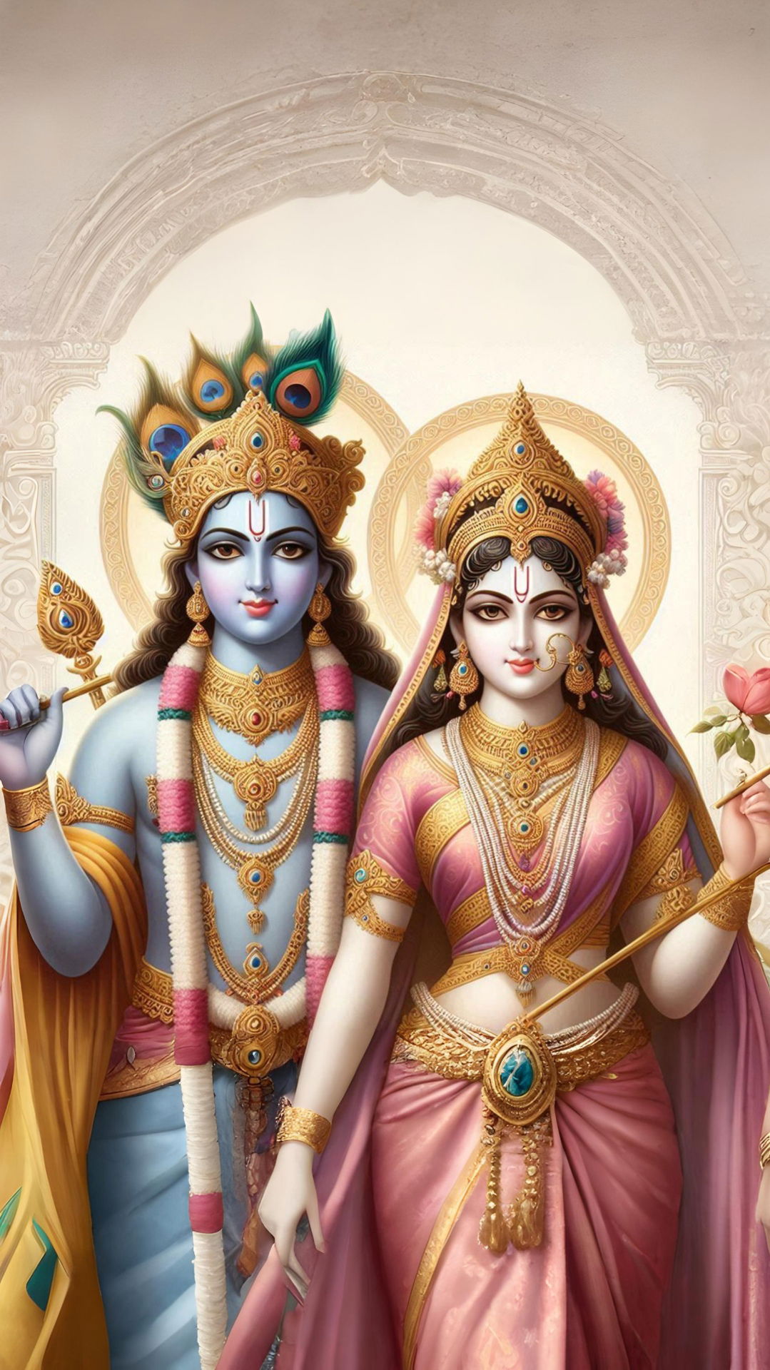 Radha and Krishna divine couple portrait