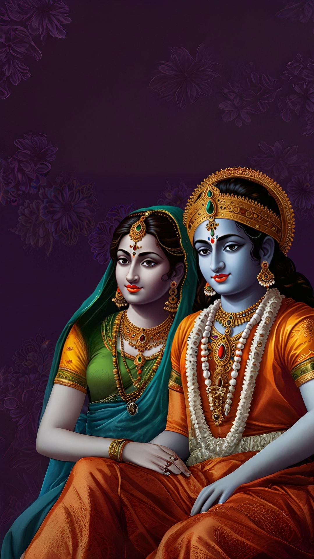 Radha and Krishna divine portrait