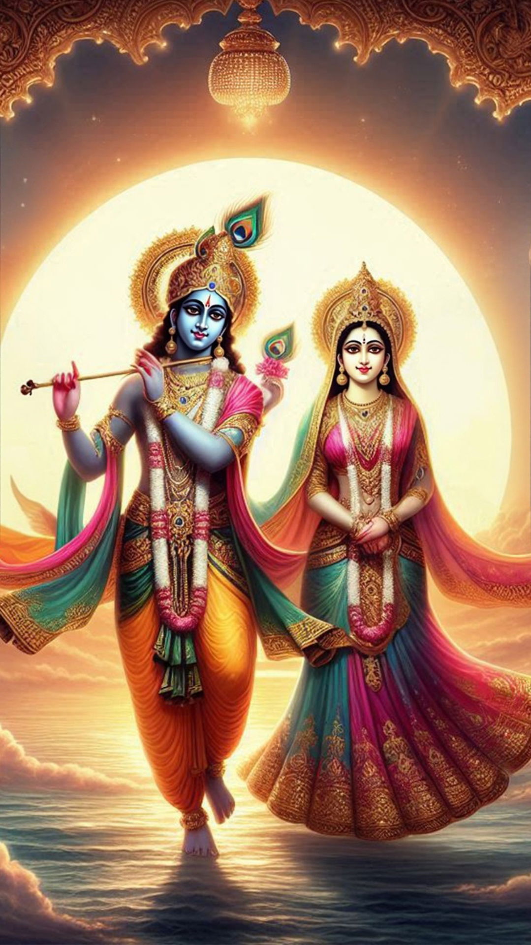 Radha Krishna divine love wallpaper