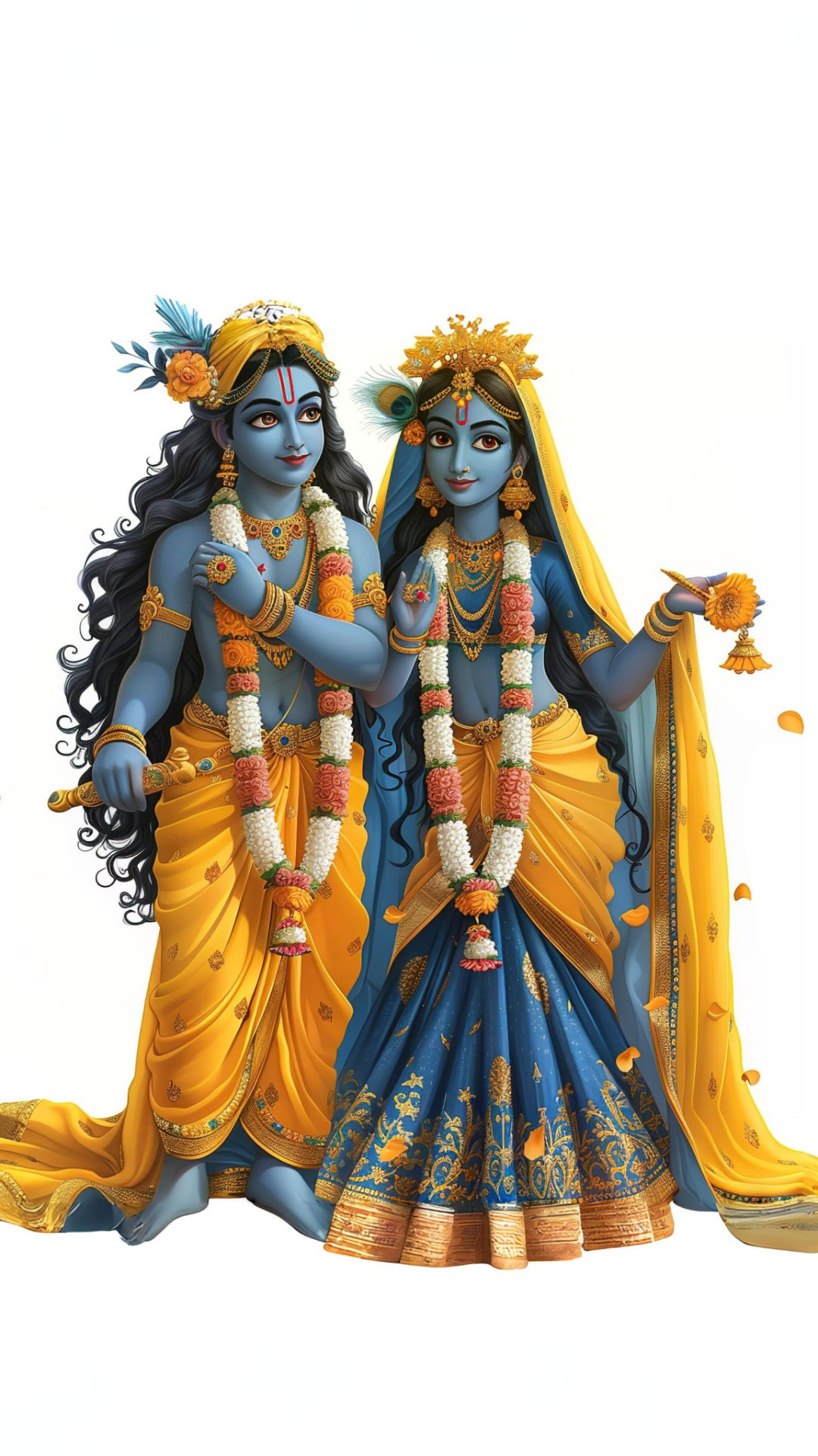 Radha Krishna divine couple portrait.