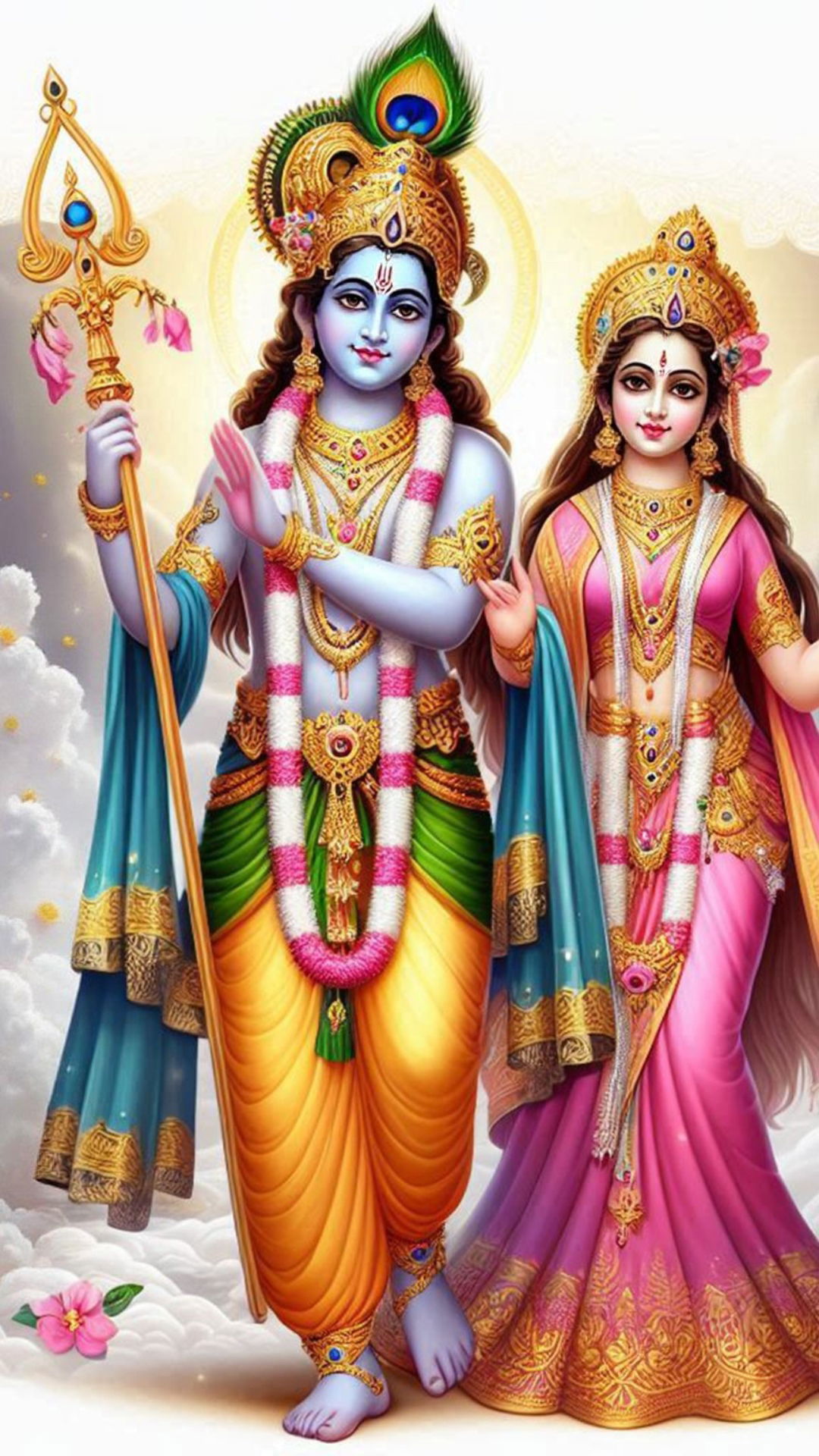 Radha Krishna Divine Couple Wallpaper