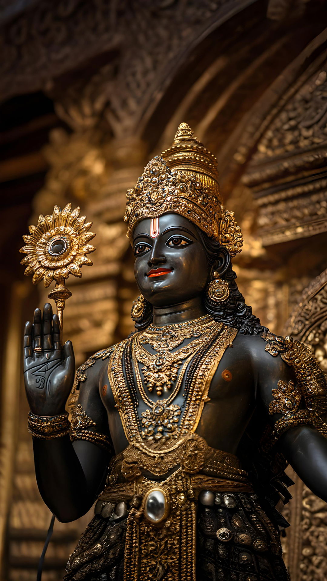 Lord Krishna radiating divine energy.