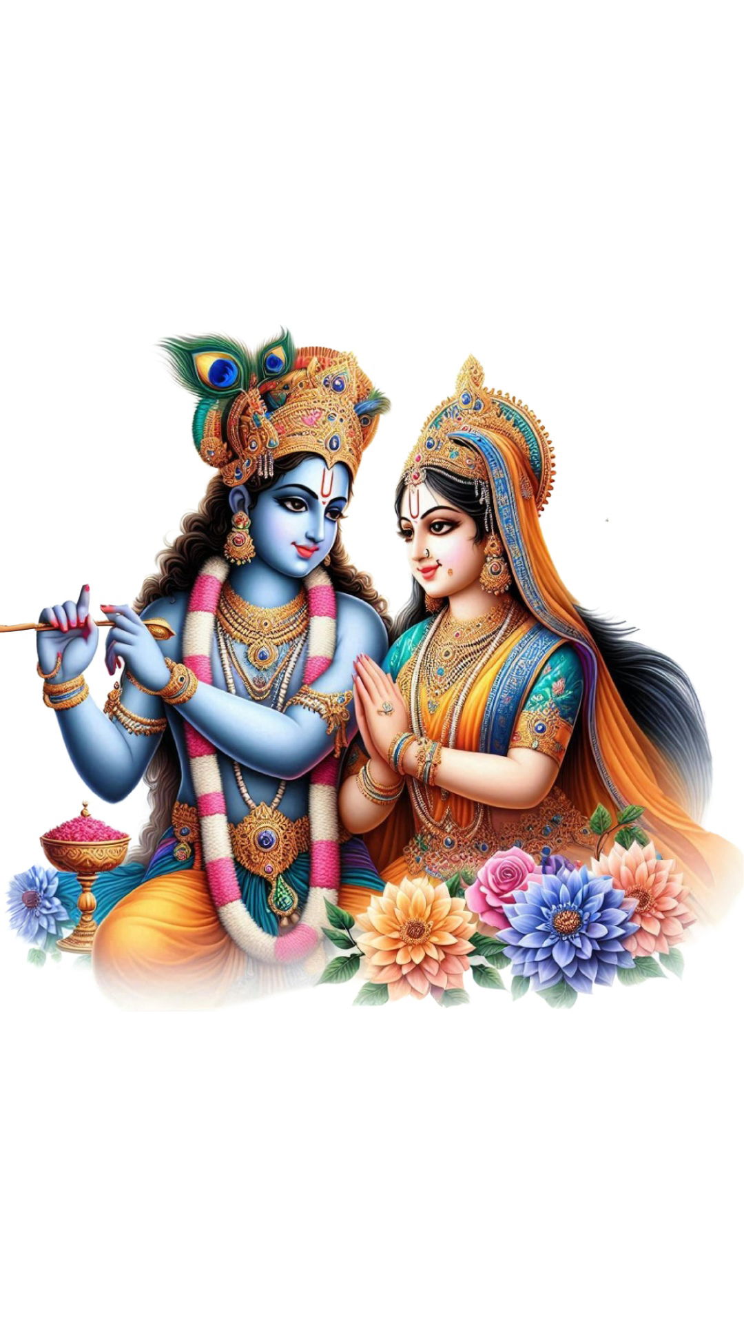 Radha Krishna divine couple portrait