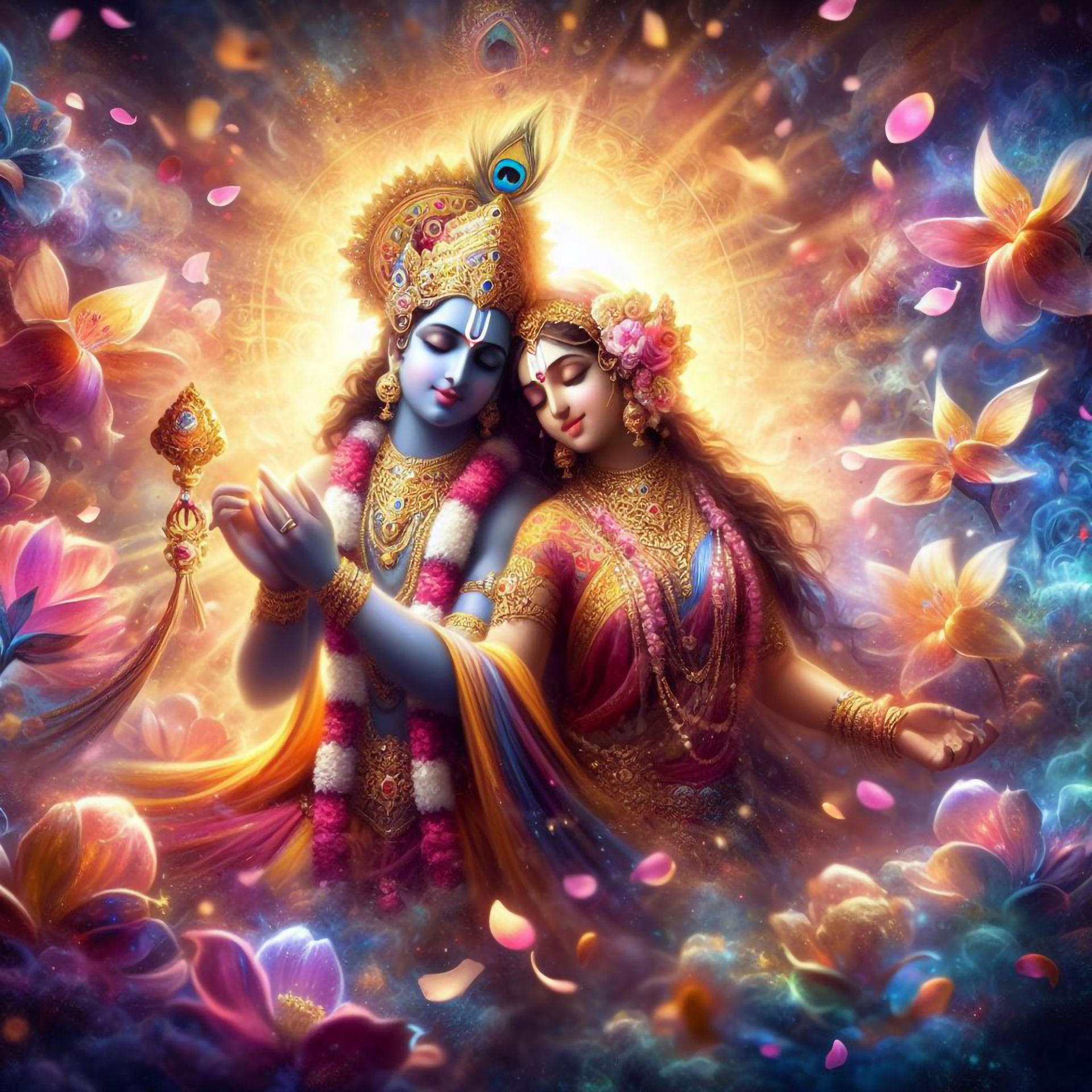 Radha Krishna divine love portrait
