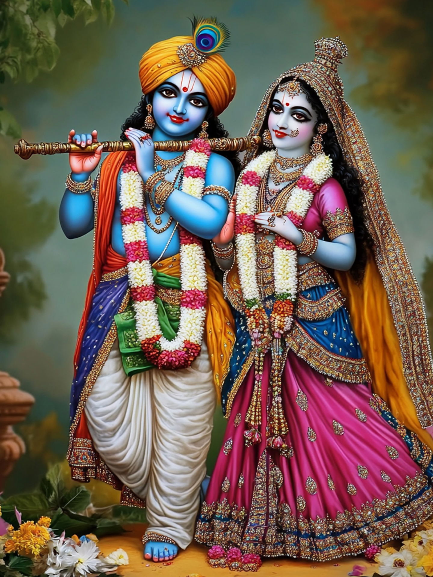 Radha Krishna divine couple wallpaper