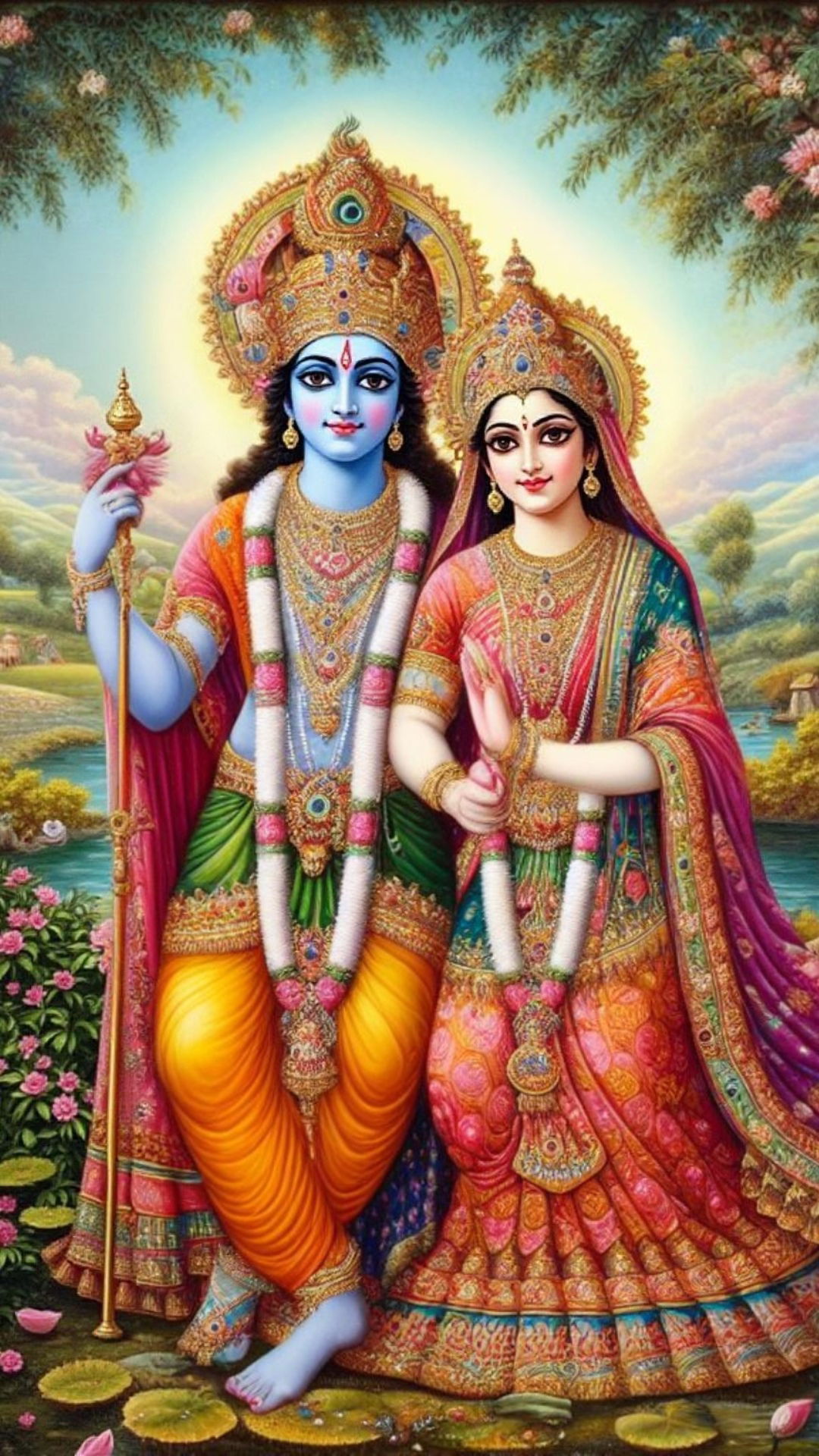Radha Krishna divine couple wallpaper