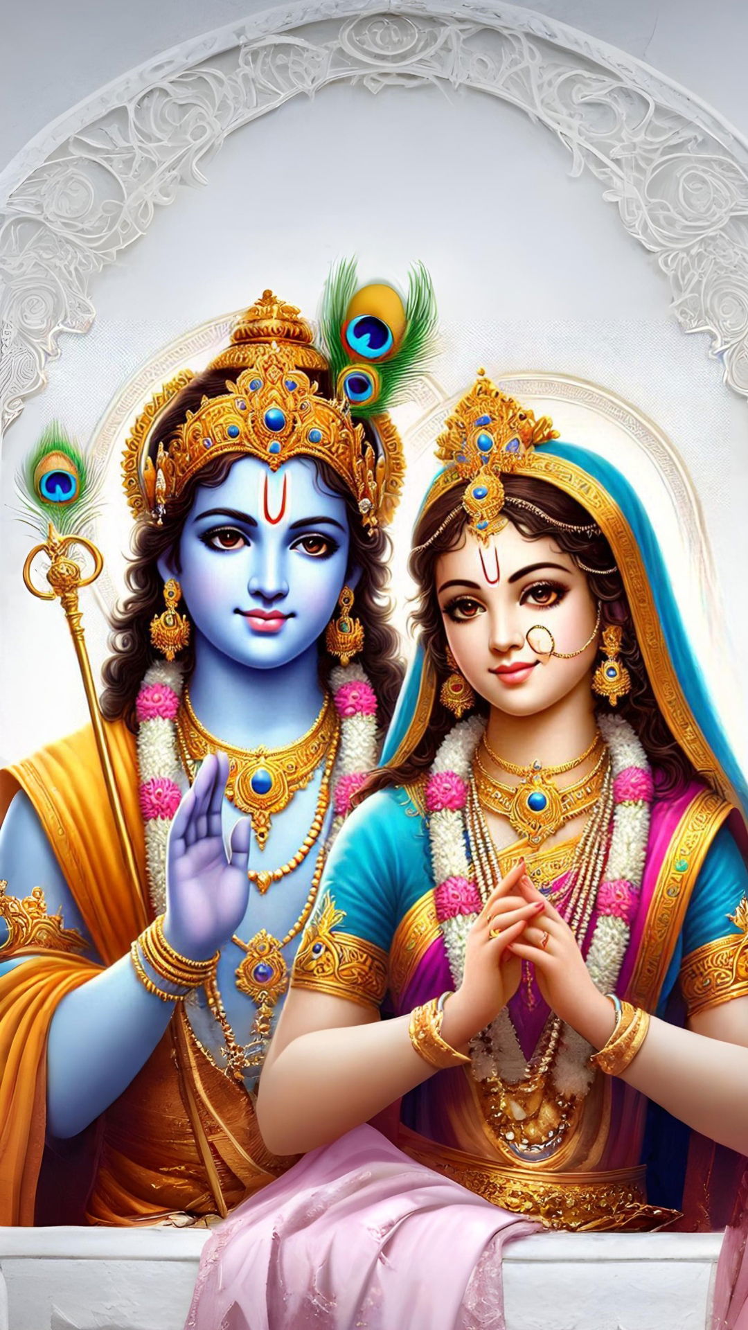 Radha and Krishna divine love portrait
