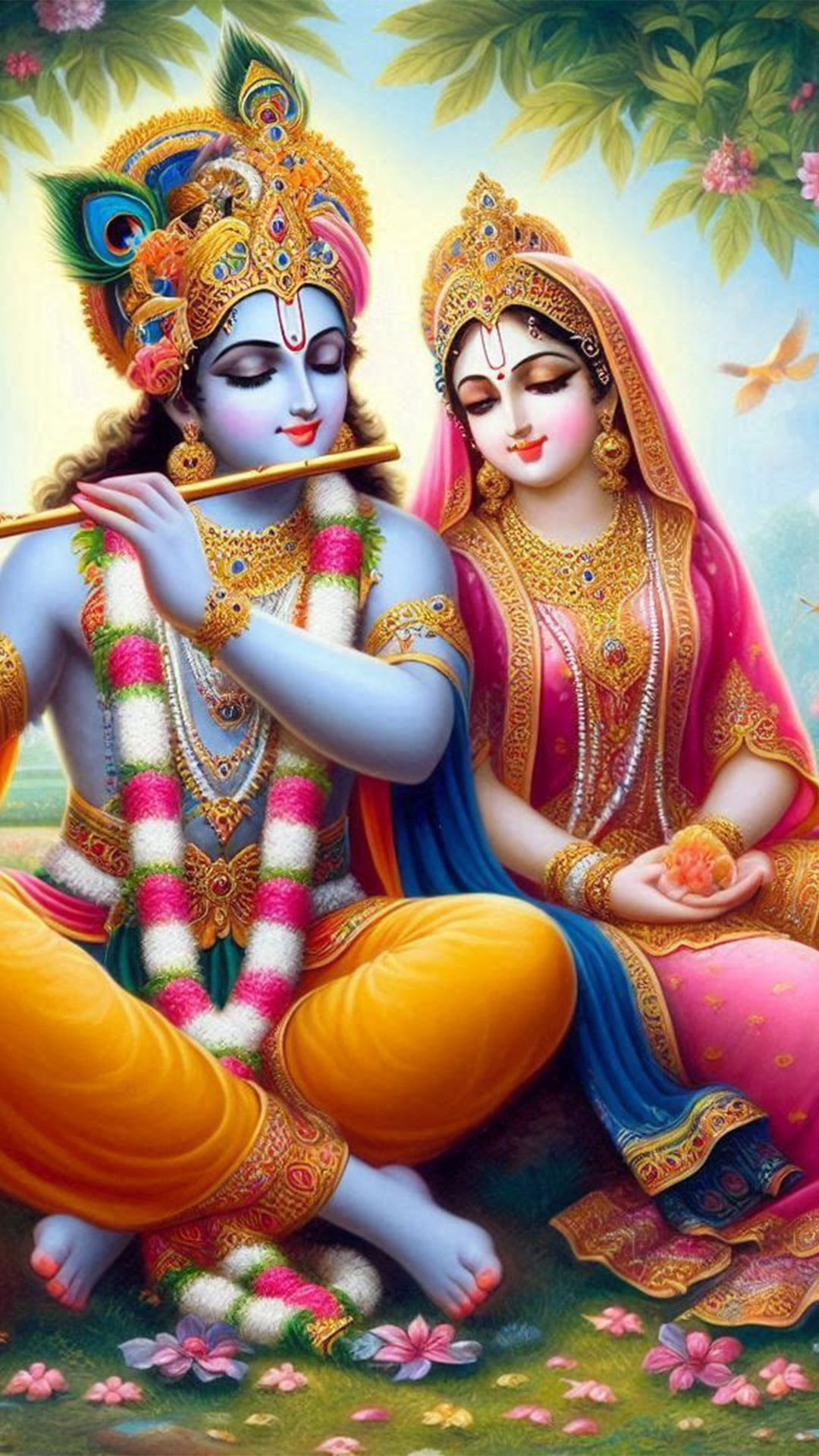 Radha Krishna divine love wallpaper