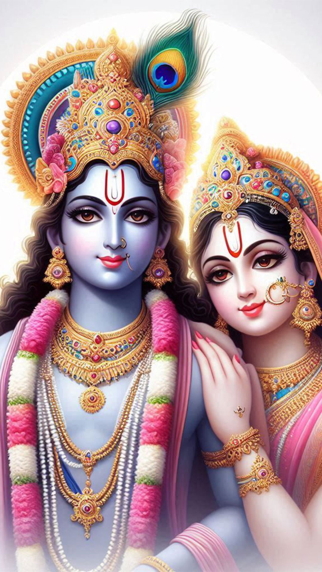 Radha Krishna divine couple portrait