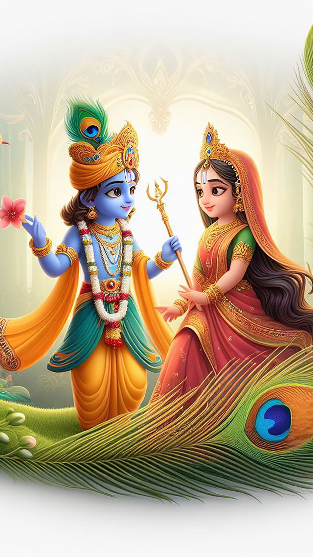 Radha Krishna divine couple wallpaper
