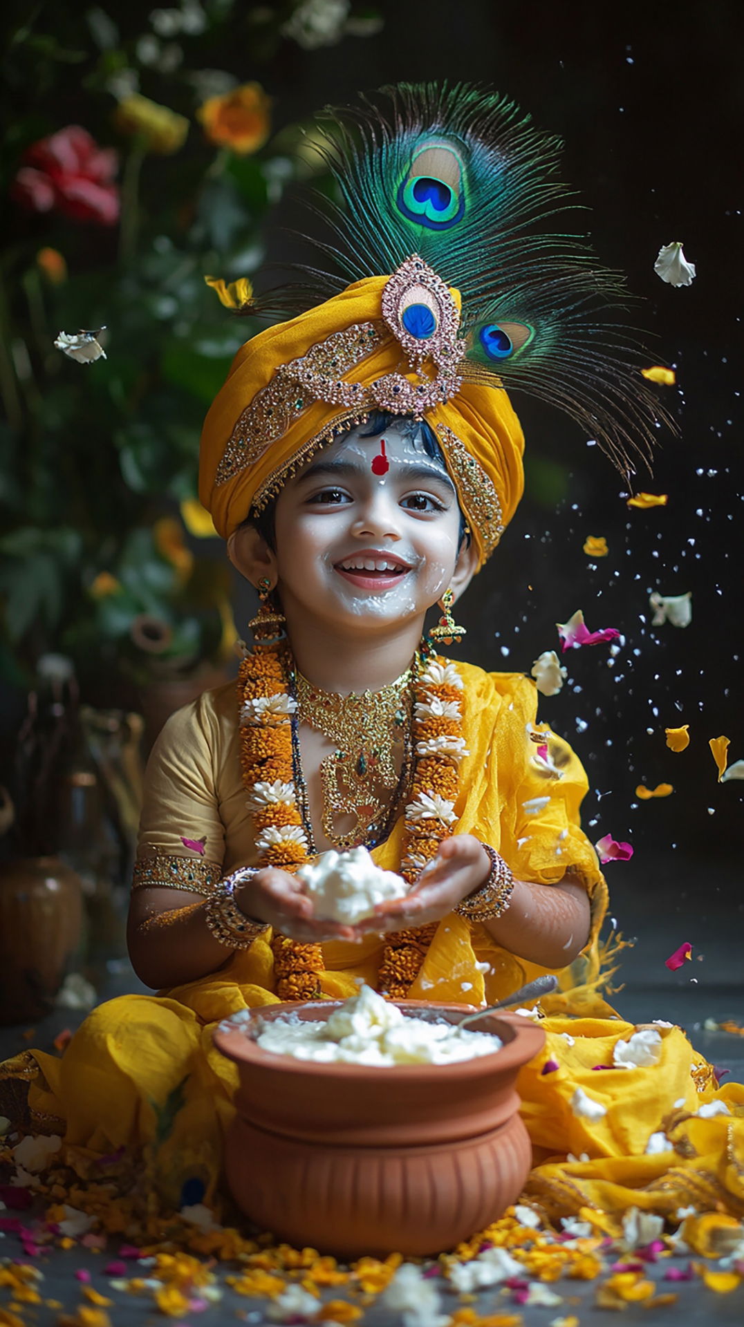 Baby Krishna with butter pot