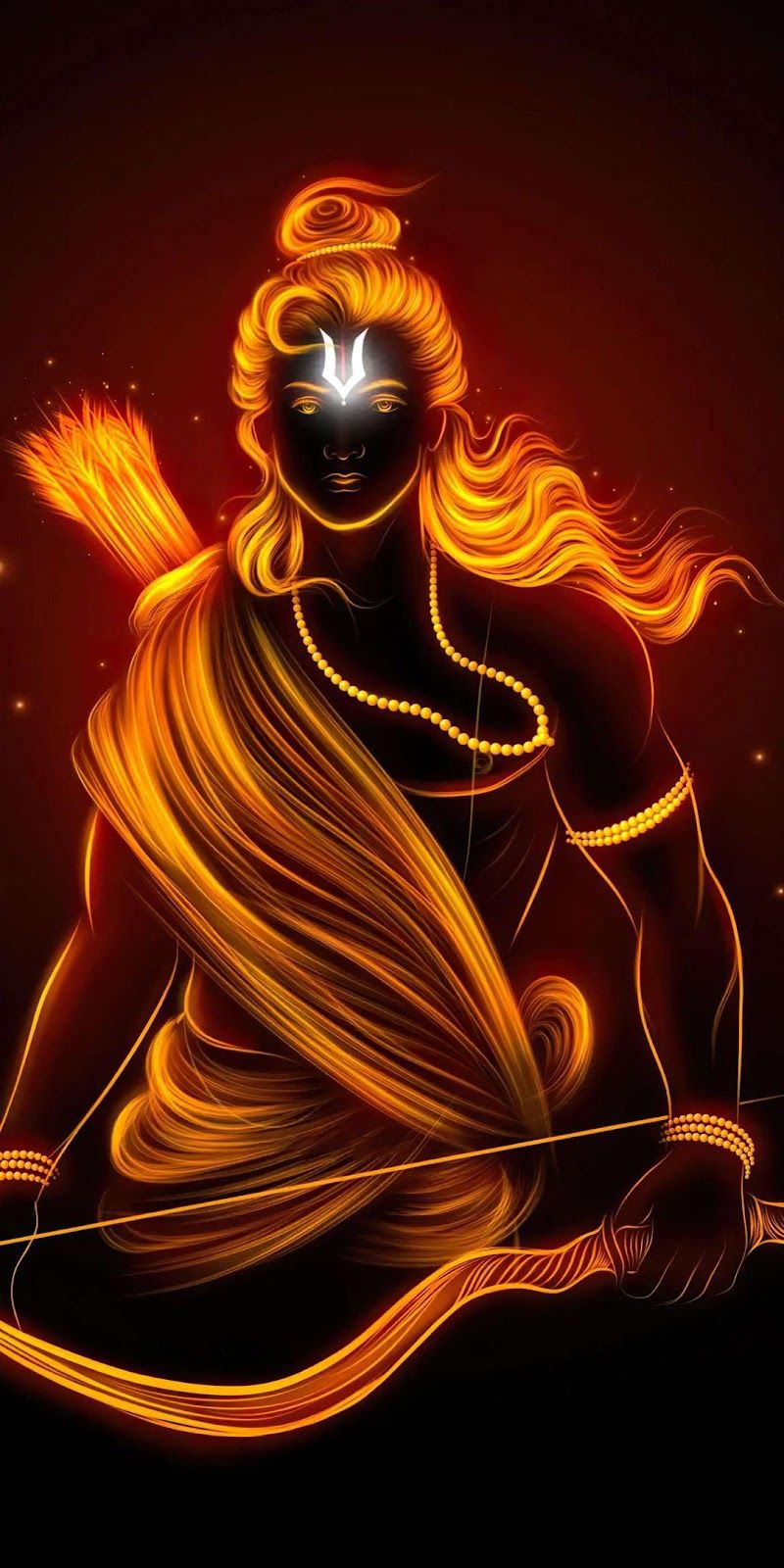 Lord Ram drawing his bow with fire