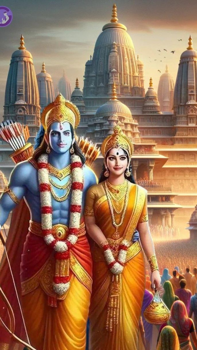 Ram and Sita returning to Ayodhya