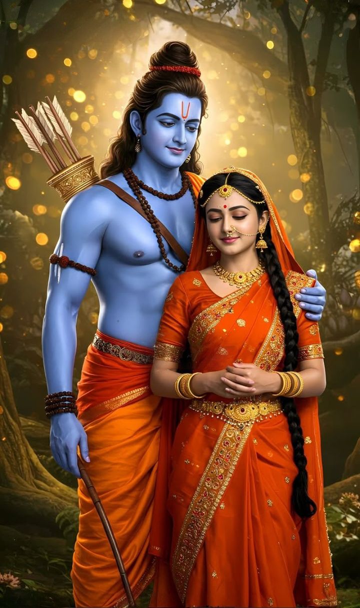 Lord Ram with Sita in forest