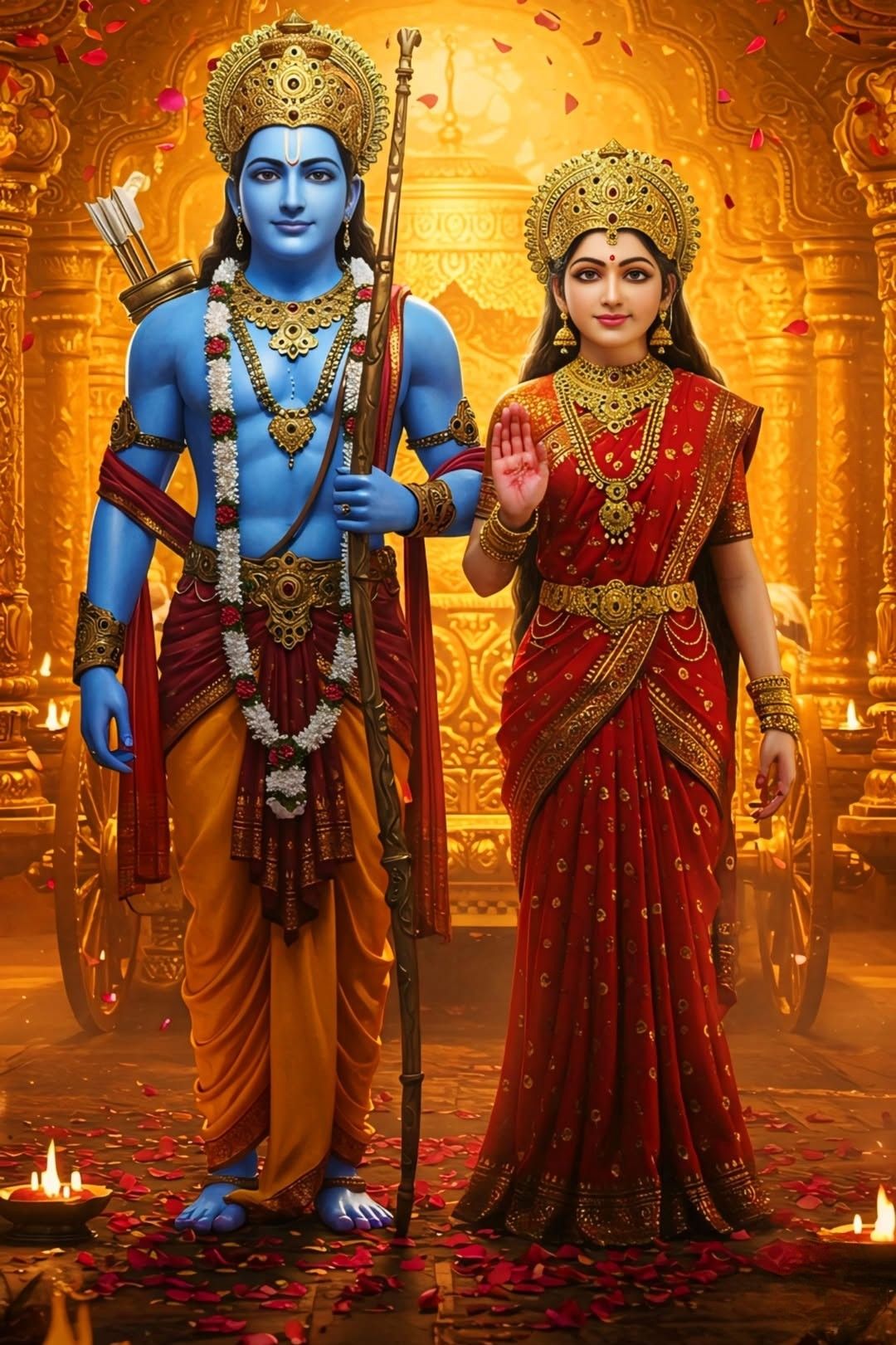 Lord Ram and Sita divine portrait