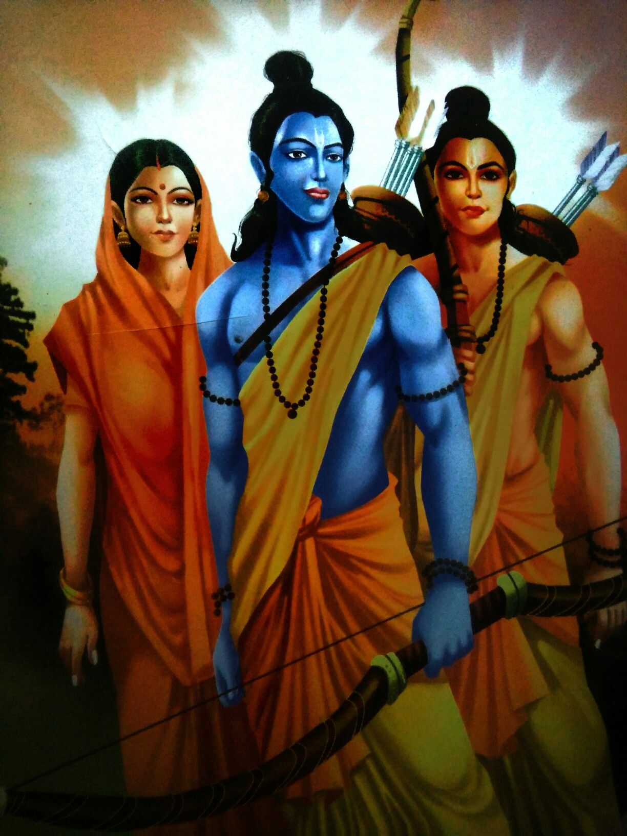 Lord Ram with Sita and Lakshman