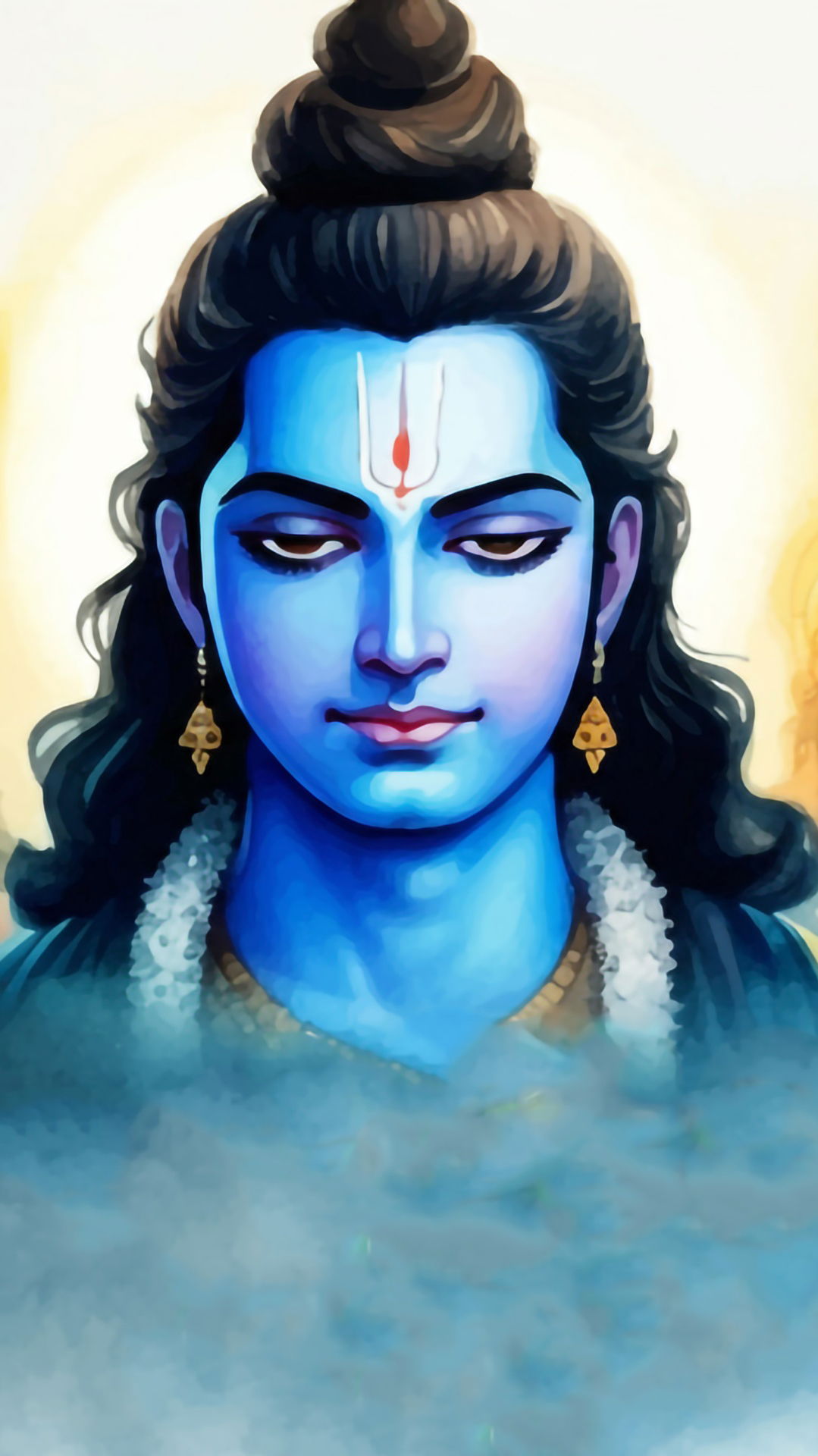 Blue-skinned Lord Ram divine portrait