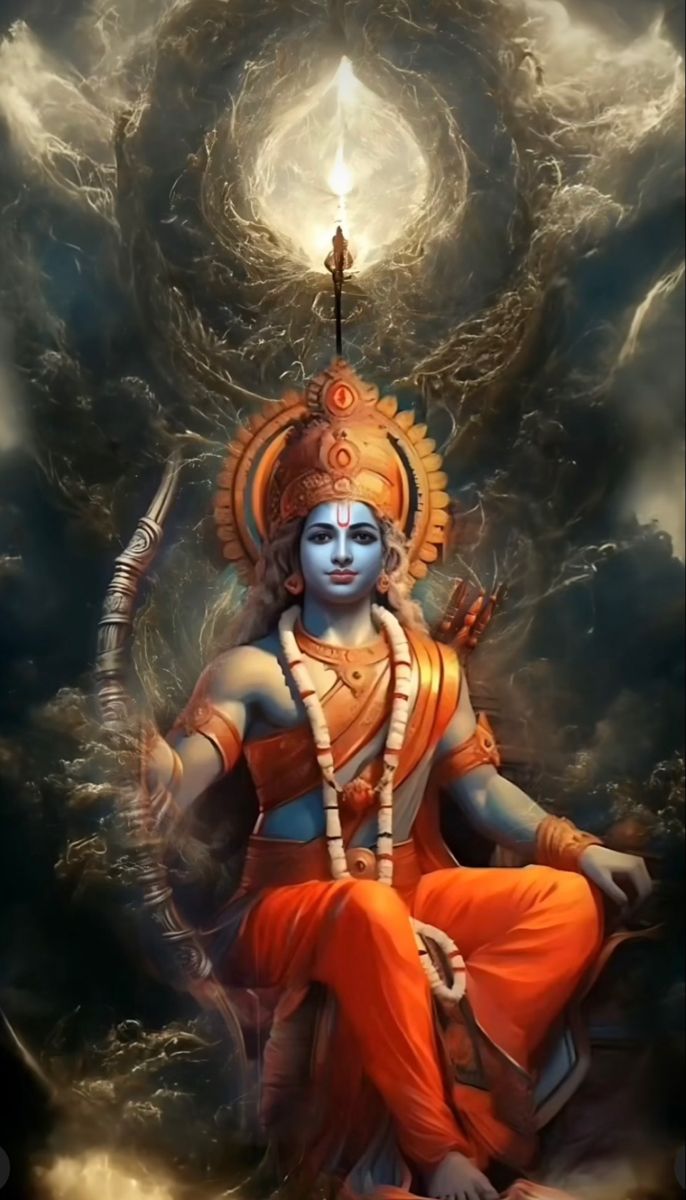 Lord Ram portrait with bow and arrow