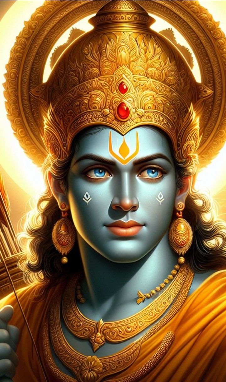 Lord Ram’s serene and powerful face portrait