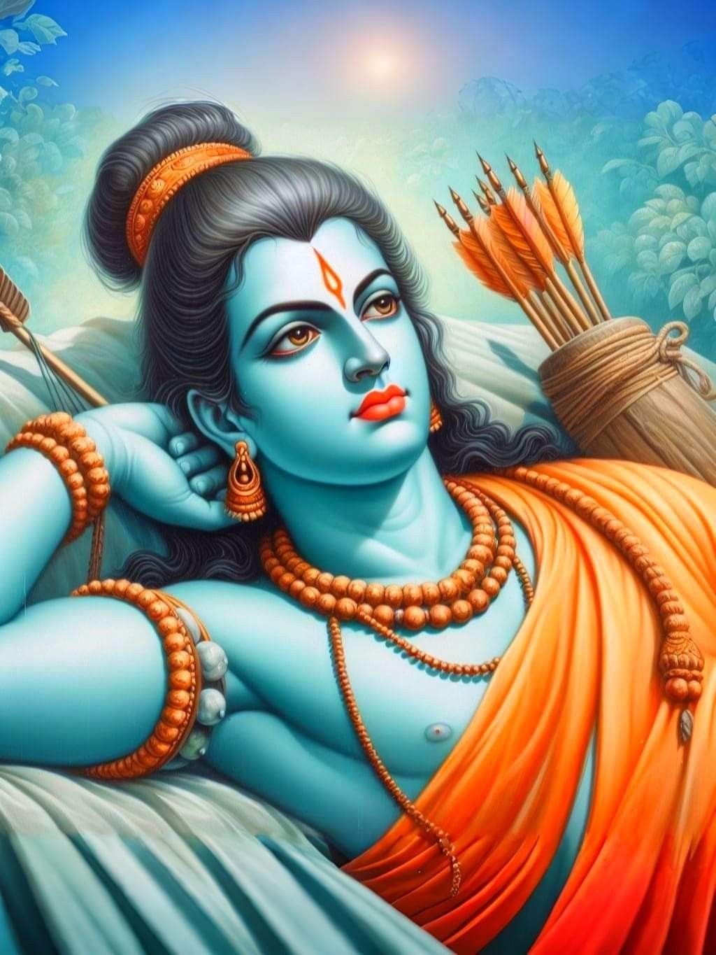 Lord Ram portrait with bow and arrow